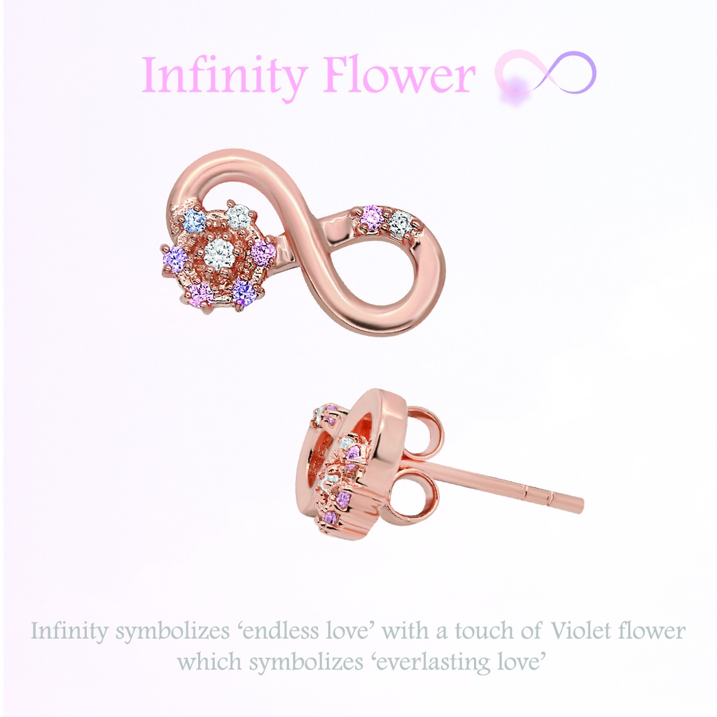 a-cemi-infinity-flower-stud-earring-ต่างหูเงินแท้-ชุบทอง-18k-โรสโกลว์-ของขวัญแฟน