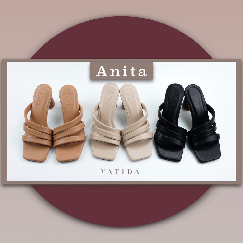 ภาพหน้าปกสินค้า(  In stock ) รองเท้าส้นสูง ผู้หญิง สายคาดเล็กน่ารัก ใส่สบาย Size 36-43 รุ่น Anita(VTD-027) จากร้าน vatida_official บน Shopee