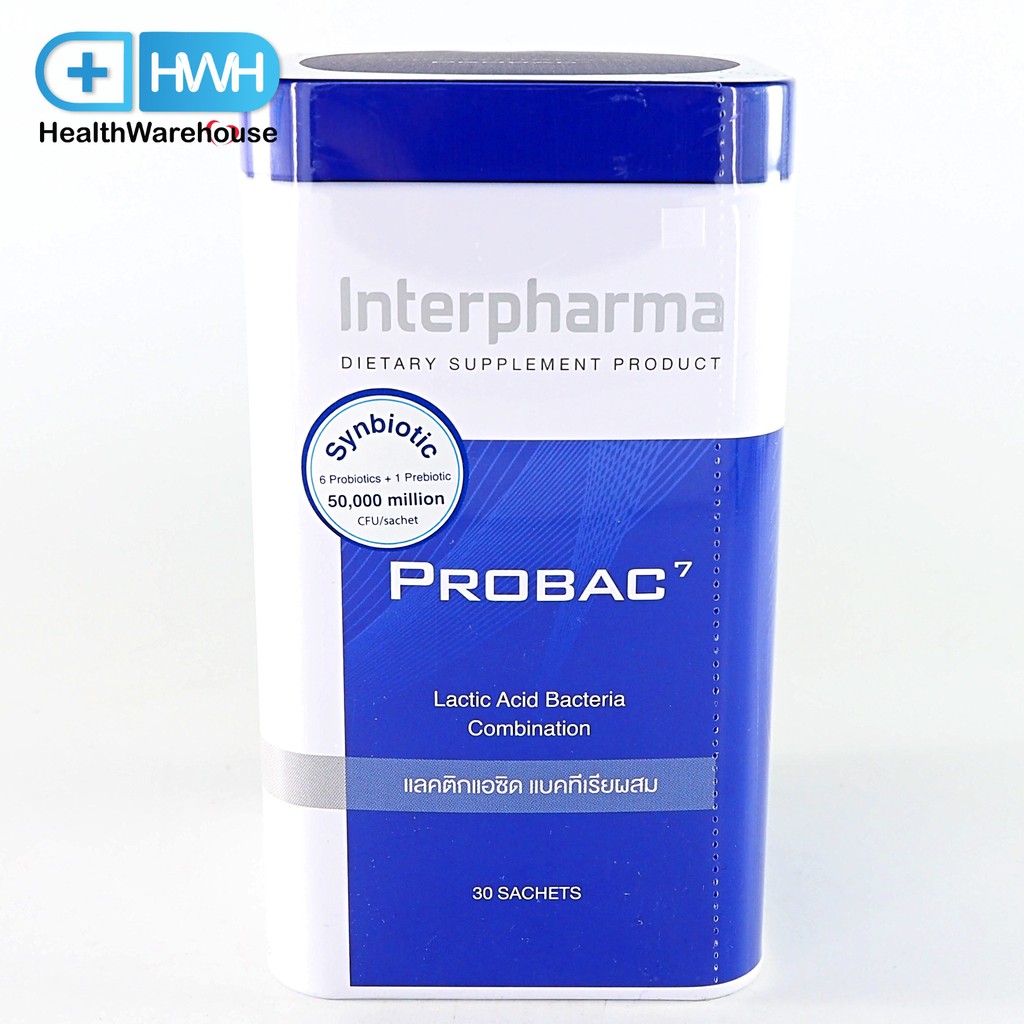 Interpharma Probac7 โปรไบโอติก จุลินทรีย์มีประโยชน์ 6 ชนิด 30 ซอง ...