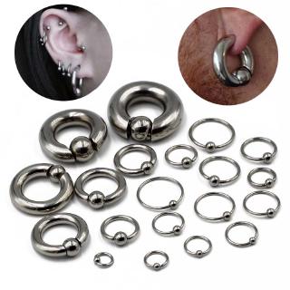 1piece Captive Bead Ring Earrings Stainless Steel Lobe Piercing Unisex Hypoallergenic