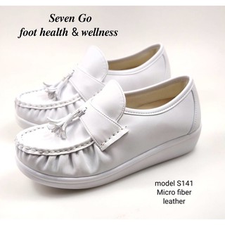 สินค้า รองเท้าพยาบาล รุ่น S141 พื้น สูง1.5 นิ้ว หนังไมโครเกรดพรีเมี่ยม รองเท้าพยาบาลสีขาว รองเท้าพยาบาลสุขภาพ