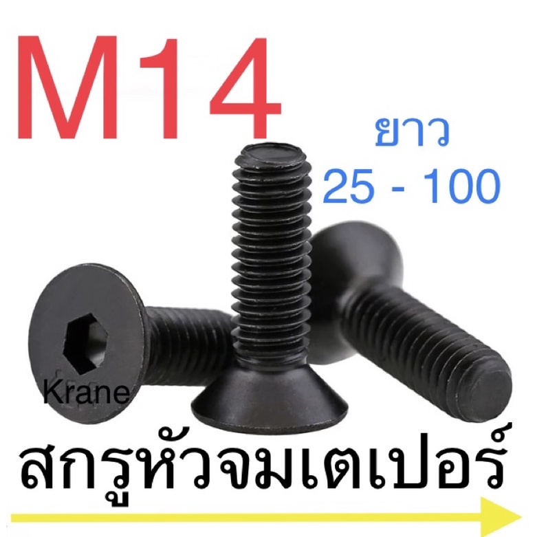 ราคาและรีวิวสกรูเตเปอร์ ดำ M14 ยาว 25 - 100มิล