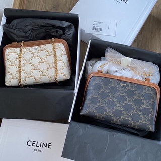 New‼️ Celine clutch on chain White/Tan