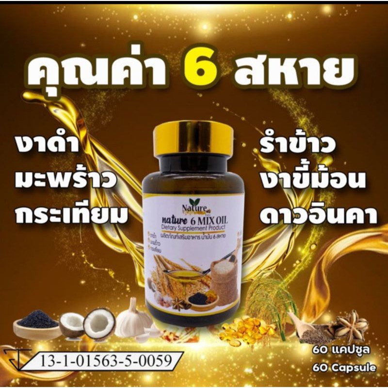 ภาพสินค้าน้ำมัน6สหาย 6 mix oilน้ำมันมะพร้าว น้ำมันงาดำ น้ำมันงาขี้ม้อน น้ำมันกระเทียม น้ำมันรำ จากร้าน mongkolduangkum บน Shopee ภาพที่ 1