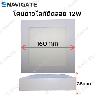 Navigate โคมดาวไลท์ 12W เหลี่ยม แบบติดลอย  (โคมพาแนล)