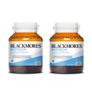 ภาพขนาดย่อของภาพหน้าปกสินค้าBlackmores Biotin H+ แบลคมอร์ส ไบโอติน ดูแลสุขภาพเส้นผม ลดผมร่วง ขนาด 60 เม็ด แพ็คคู่ จำนวน 2 ขวด (2X15664) จากร้าน medicalhub115 บน Shopee ภาพที่ 1