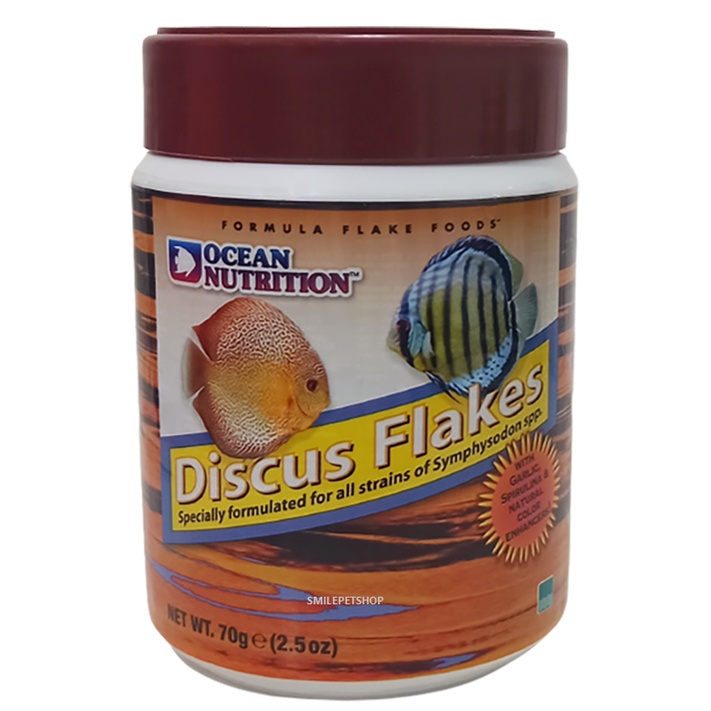 OCEAN NUTRITION Discus Flakes 70 g. (อาหารปลาปอมปาดัวร์ ชนิดแผ่น สูตร ...