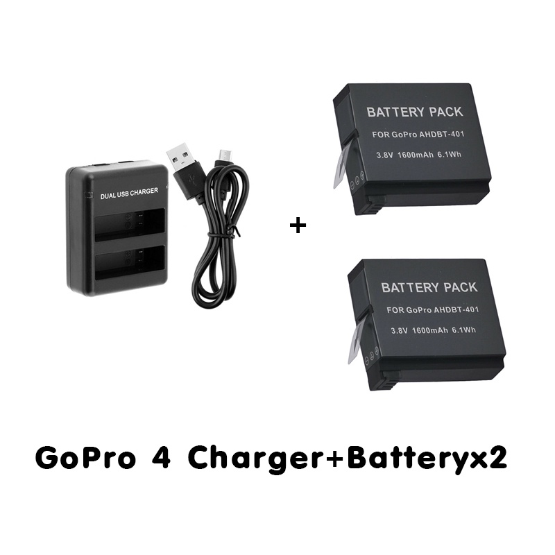 gopro-4-black-silver-dual-usb-charger-ahdbt-401-battery-แท่นชาร์จ-ที่ชาร์จ-แบตเตอร์รี่