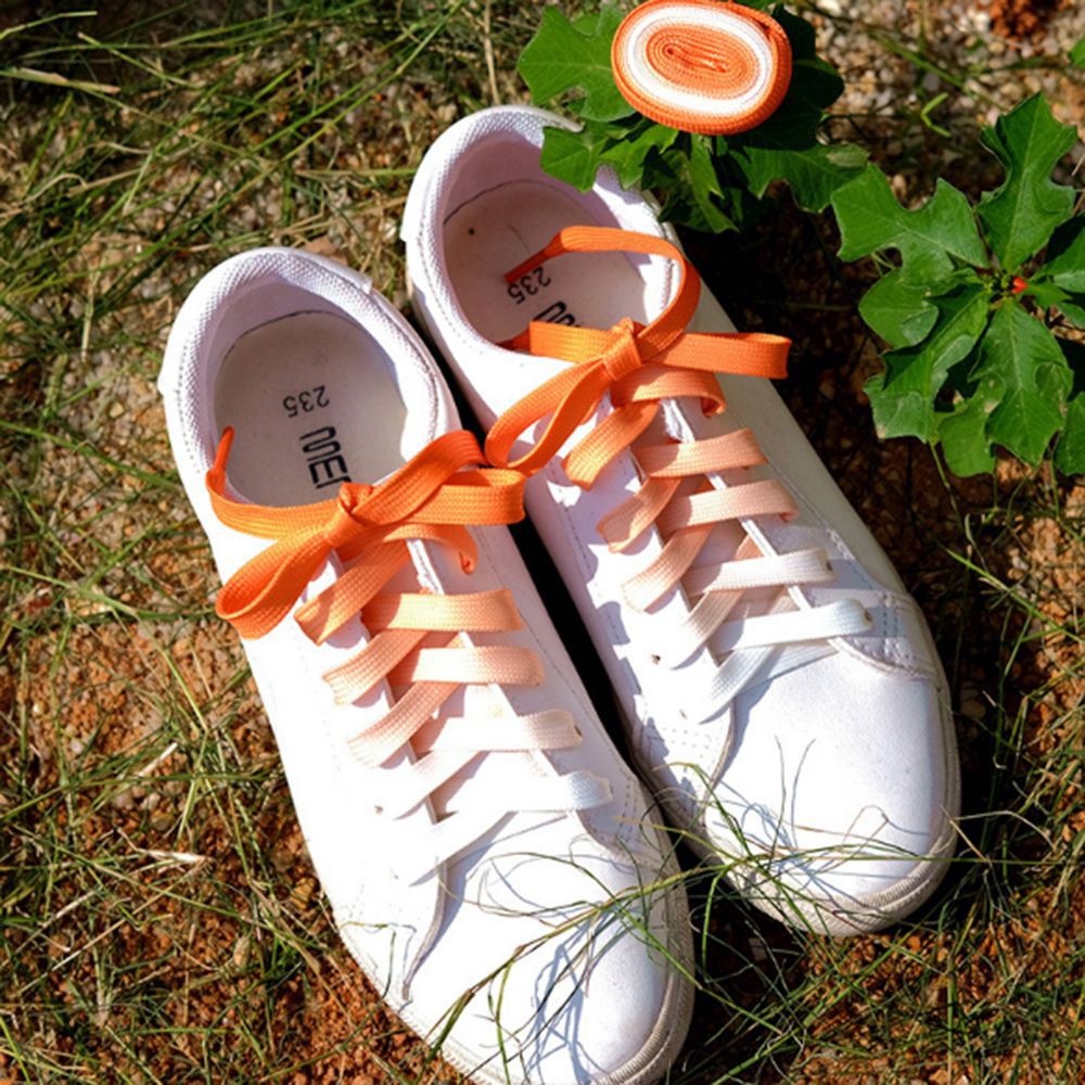 ภาพหน้าปกสินค้า1PAIR Boots Sneaker Sports Flat Strings Candy Color Gradient Shoe Laces