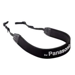 For PANASONIC สายคล้องกล้อง แบบนิ่ม Neoprene  (สายสีดำ/อักษรขาว)