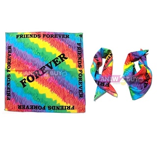 ผ้าสีรุ้งสดใส ใช้พันคอหรือโพกหัวได้ (Bandana Rainbow Scarf Headband)