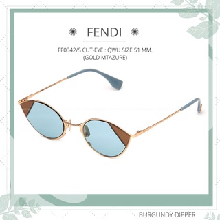 แว่นกันแดด FENDI รุ่น FF0342/S CUT-EYE : QWU SIZE 51 MM. (GOLD MTAZURE)