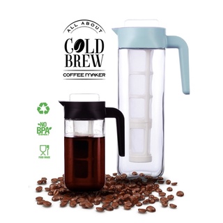 All About Cold Brew Coffee Maker  เหยือกแก้วหนาพิเศษทำกาแฟสกัดเย็น 1.1ลิตร และ 1.7ลิตร