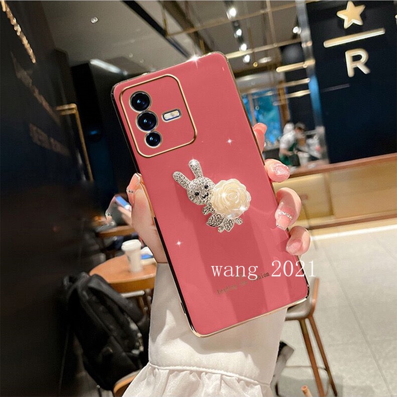 new-offer-phone-case-เคส-vivo-v23-v23-pro-v23e-5g-casing-luxury-elegant-white-camellia-rhinestone-rabbit-soft-case-2022-เคสโทรศัพท