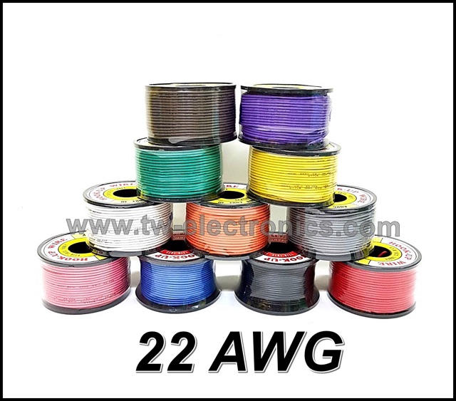 สายไฟเบอร์22awg-กรุณาระบุสีที่ต้องการ-ใช้เดินต่อสายไฟอุปกรณ์อิเ