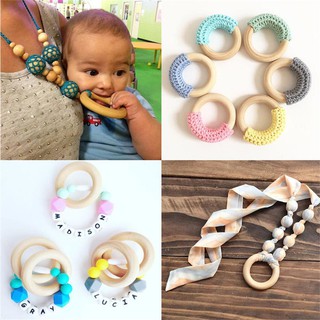 bestprice1920 10 Wood Circles Rings จี้ Connector DIY Craft