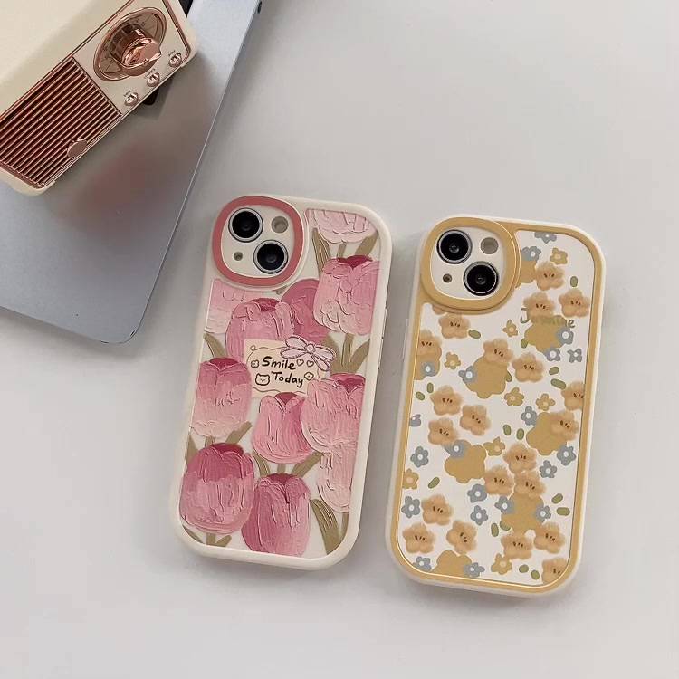 เคสโทรศัพท์มือถือ-tpu-แบบนิ่ม-ลายดอกไม้น่ารัก-สําหรับ-iphone-13-13pro-13prm-11-7plus-8plus-xr-xs-13-12-pro-max