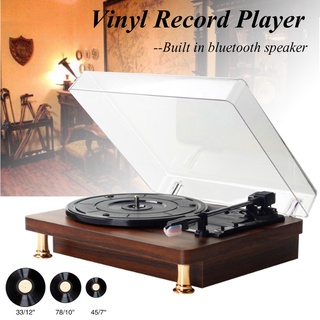 เครื่องเล่นเพลง เครื่องเล่นแผ่นเสียงไวนิล บลูทูธ สไตล์วินเทจ สําหรับ 33 45 78RPM Record