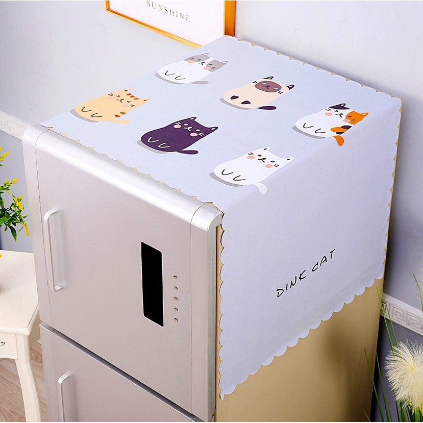 ส่งจากไทย-mkbrabra-ผ้าคลุมตู้เย็น-คลุมเครื่องซักผ้า-กันฝุ่น-กันน้ำ-ผ้าpvc-c014