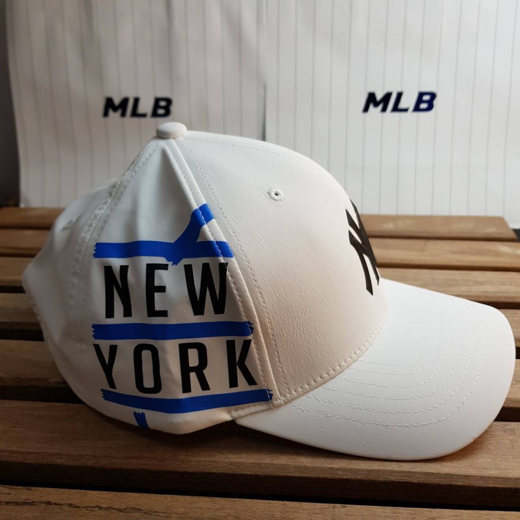 ของแท้-นำเข้าจากเกาหลี-หมวก-new-york-หมวก-ny-mlb-yankees-รหัส-32cpkx811-ขาว-yankees-แถบฟ้า