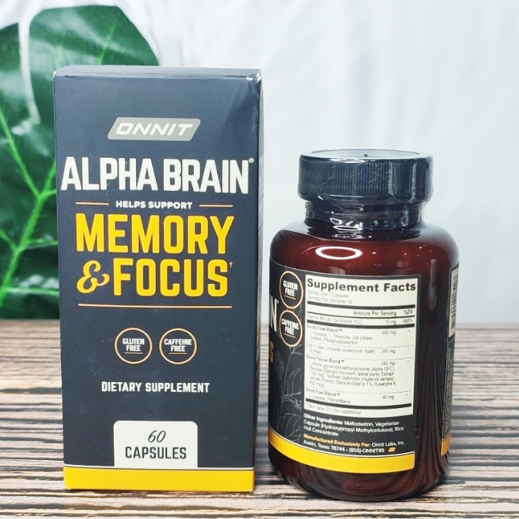 [ONNIT] Alpha Brain Memory & Focus 60 Capsules อาหารเสริมสำหรับสมองและ ...