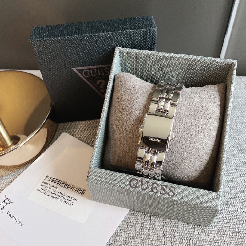 สด-ผ่อน-นาฬิกาสีเงิน-ประดับคริสตัล-g75511m-womens-stainless-steel-crystal-accented-watch