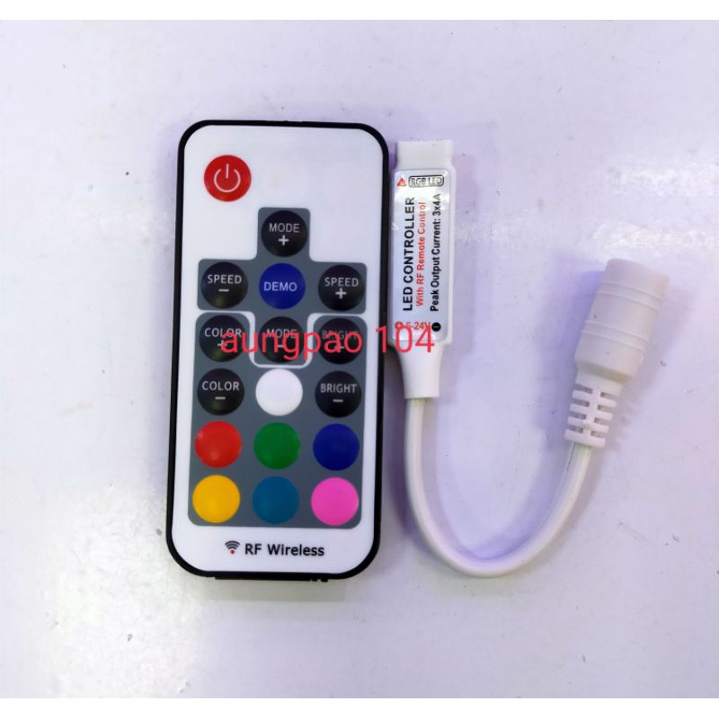 คอลโทรrgb-rf-wireless-ไฟเข้า5-24v-ใช้กับrgb-ได้ยาวสุด5เมตรใช้กับเม็ดไฟที่เป็นrgbได้ทุกแบบที่ใช้ไฟไม่เกิน24v