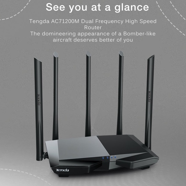 ภาพหน้าปกสินค้าTenda AC7 Wireless WiFi Router 1200Mbps 2.4/5.0GHz 5 Antenna WiFi Repeater จากร้าน vnet88 บน Shopee