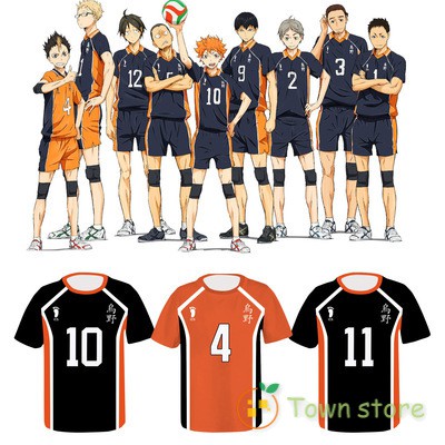 รูปภาพของไฮคิว  Jersey ชุดคอสเพลย์ Karasuno High School เสื้อยืดแขนสั้นชุดกีฬา TobioTop Shoyo Tee/คอสตูม ชุดกีฬาโรงเรียนมัธยม จากอะนิเมะ Haikyuuลองเช็คราคา