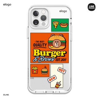 elago เคสสำหรับใส่ LINE FRIENDS Burger Time iPhone 12, 12 Pro, Pro Max  Case (elago x LINE ลิขสิทธิ์แท้) สินค้าพร้อมส่ง