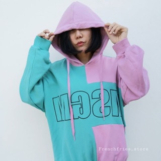 Hoodies แขนยาวสีเขียวม่วง