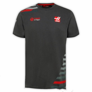 F1 เสื้อยืด พิมพ์ลายโลโก้ Haas Team 3 มิติ สไตล์ฮิปฮอป แฟชั่น สําหรับเด็กผู้ชาย