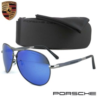 Polarized แว่นกันแดด แฟชั่น รุ่น PORSCHE UV 8516 C-2 สีเงินเลนส์ปรอทฟ้า เลนส์โพลาไรซ์ ขาสปริง สแตนเลส สตีล Sunglasses