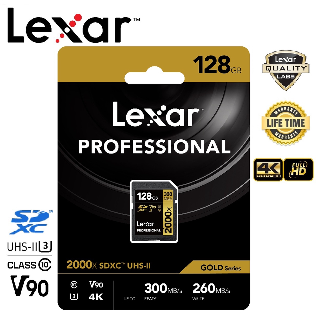 ภาพหน้าปกสินค้าLexar 128GB SDXC Professional 2000x (300MB/s)