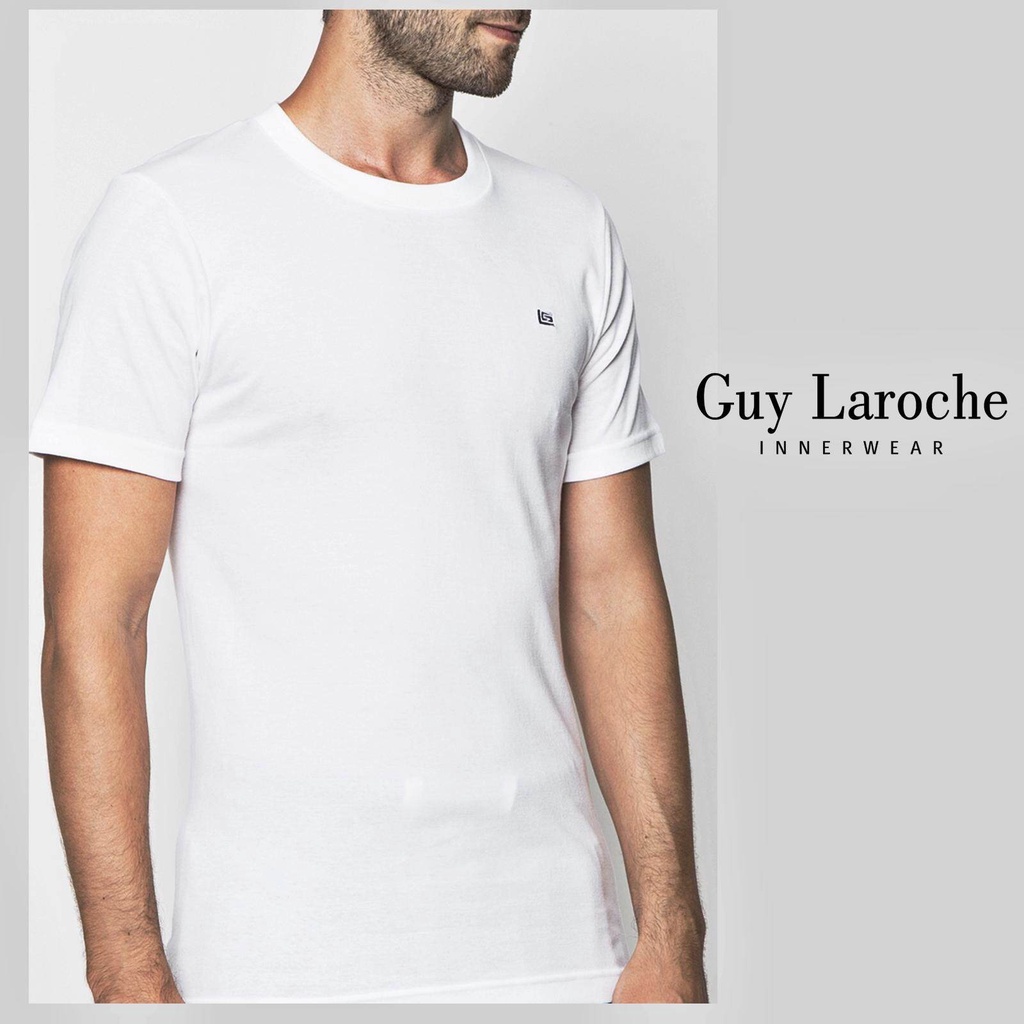 เสื้อยืดสีขาวguy-laroche-เสื้อยืดชายสีขาว-jvu2423r8wh
