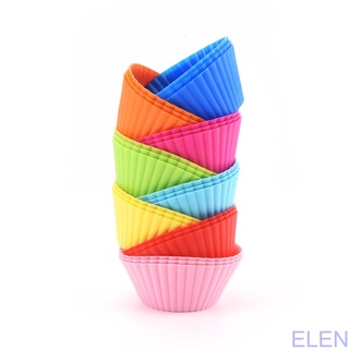 24 Pieces Baking Cups Silicone Reusable Cupcake Muffin Liners Multicolor Non-stick Molds Set Mould Bakeware ELEN