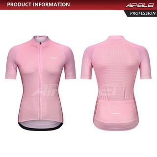 [IN STOCK] AIPEILEI ผู้หญิงขี่จักรยานเสื้อแขนสั้น สีชมพูขี่ด้านบน แข่งจักรยาน
