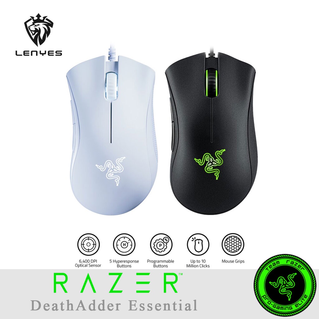 รูปภาพสินค้าแรกของRazer DeathAdder Essential Wired Gaming Mouse 6,400DP I ประกัน 2 ปี
