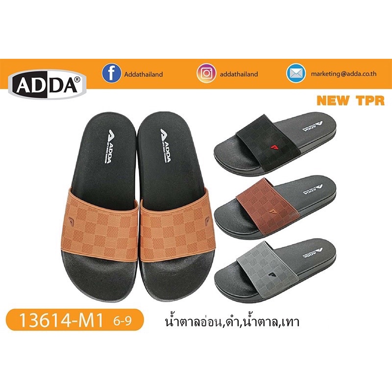 ภาพหน้าปกสินค้าADDA รองเท้าแตะลำลองแบบสวม รุ่น 13614 M1 ADDA แท้ 100% (ไซส์ 6-9)