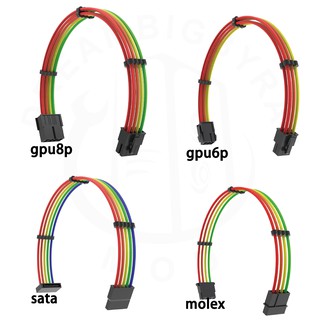 ภาพขนาดย่อของภาพหน้าปกสินค้าrainbow color sleeved cables psu extension cables motherboard gpu extension 30cm จากร้าน z64513718.th บน Shopee ภาพที่ 3