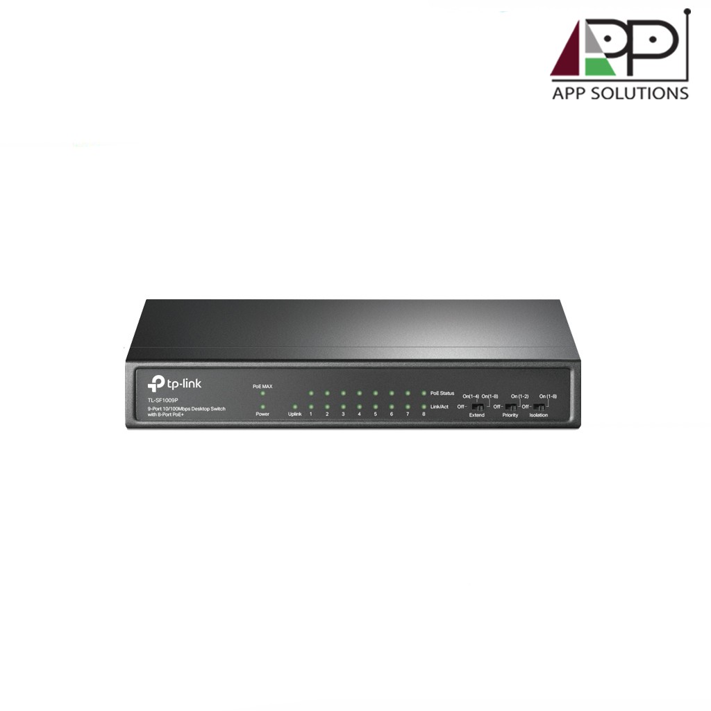 tp-link-switch-สวิตซ์ฮับ-10-100-8-port-poe-1uplink-รุ่นtl-sf1009p-ประกันlifetime