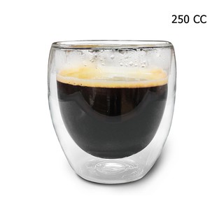 แก้วกาแฟ 2 ชั้น Double wall coffee glass 250 cc.