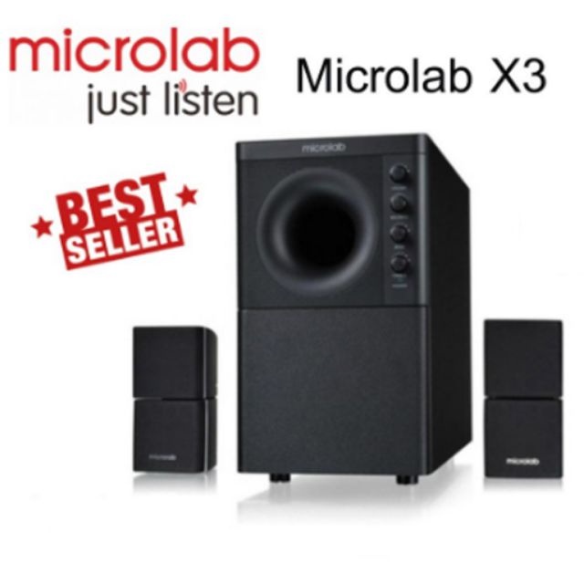 ภาพหน้าปกสินค้า12.12 ลำโพง microlab x3/2.1 , x3 2.1Bluetooth เสียงดี ประกัน 1 ปี ประกันศูนย์ (ริมแดง)