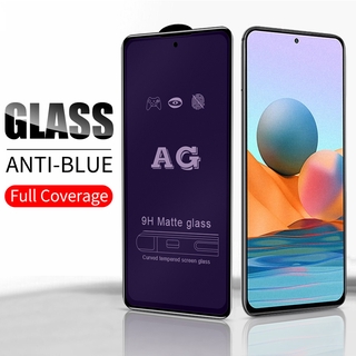 Full Glue Tempered Glass Xiaomi Redmi Note 10 9 Pro Poco X3 NFC Matte Anti Blue Ray Screen Protector