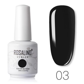 Rosalind สีทาเล็บเจล รุ่น Solid Color Series สีขาว-ดำ ขนาด 15 ml. สีแห้งโดยการอบ UV เท่านั้น