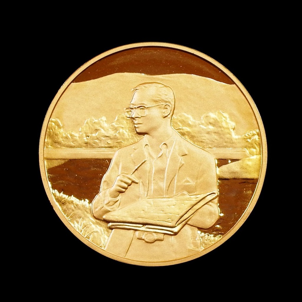 เหรียญในหลวงทรงงาน-เฉลิมพระเกียรติพระชนมพรรษา-6-รอบ-5-ธันวาคม-2542-เนื้อทองแดงขัดเงา-ขนาด-3-2-ซม