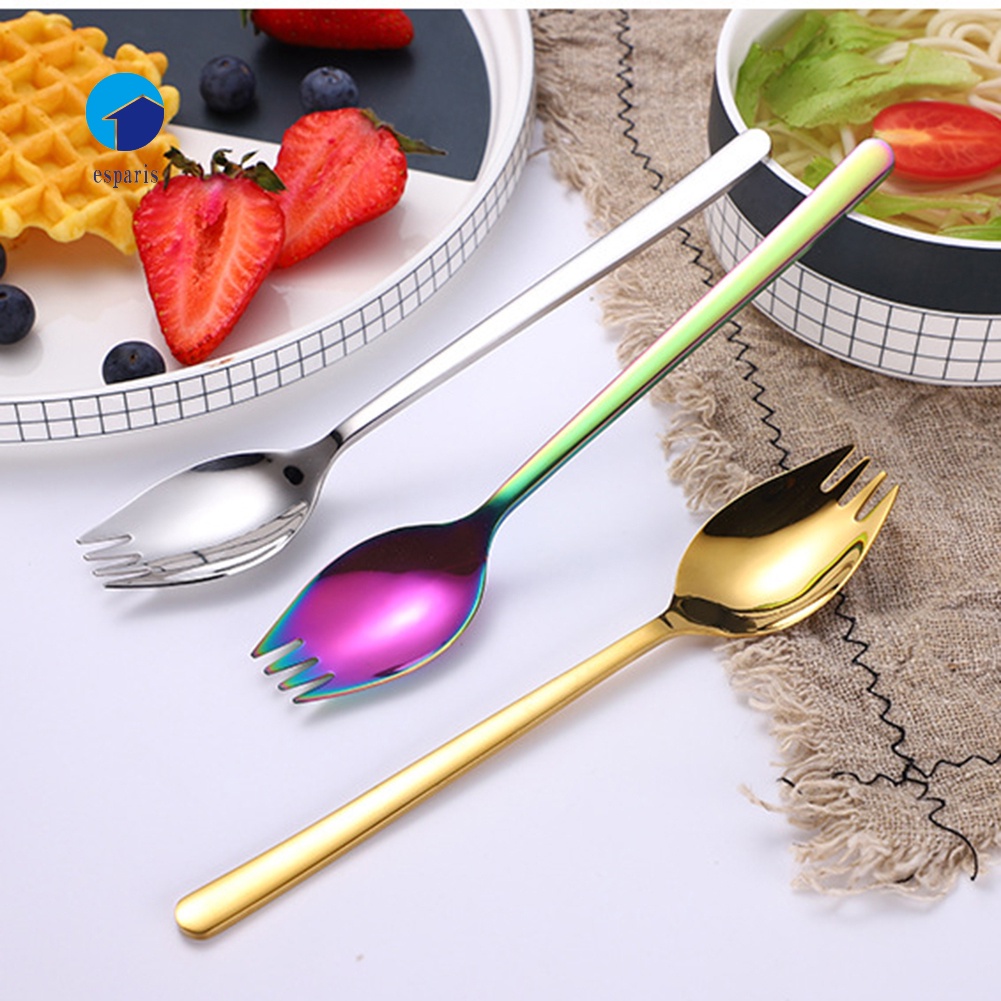 us-2-in-1-ช้อนส้อม-อเนกประสงค์-สําหรับห้องครัว-ร้านอาหาร-สลัด-ก๋วยเตี๋ยว-ผลไม้