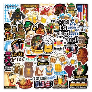 💥พร้อมส่ง💥Beer Germany Munich เบียร์ เหล้า เบียร์ ไวน์ sticker สติกเกอร์กันน้ำรูปแบบที่แตกต่างกัน  50 ชิ้น