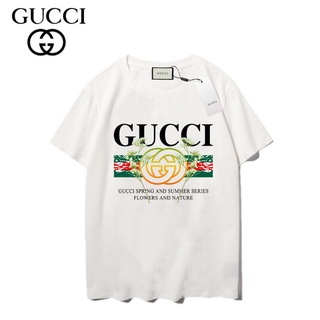 [S-5XL] 3644 เสื้อยืดแขนสั้น พิมพ์ลายแอปเปิ้ล ggg แฟชั่นคู่รัก สําหรับผู้ชาย และผู้หญิง