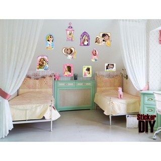 SALE Wall Sticker สติ๊กเกอร์ติดผนัง กรอบรูปเจ้าหญิง (กว้าง140xสูง90cm.)